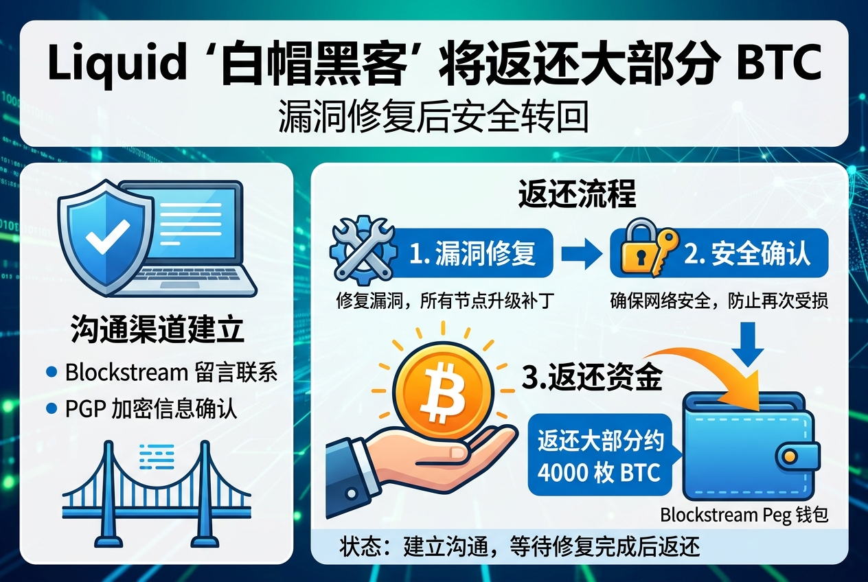 Liquid「白帽黑客」称漏洞修复后将返还约 4000 枚 BTC 中的大部分