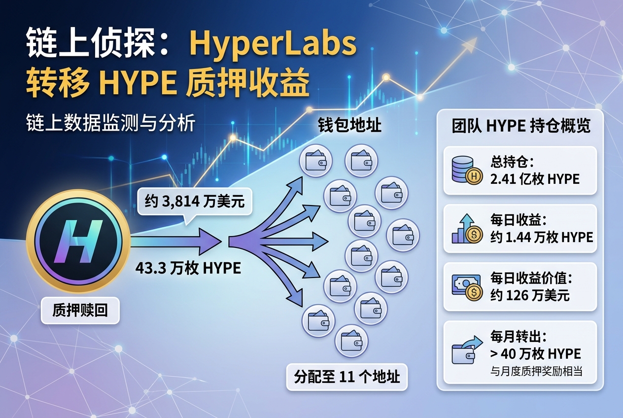 链上侦探|HyperLabs 赎回 43.3 万枚 HYPE 后转至 11 个地址