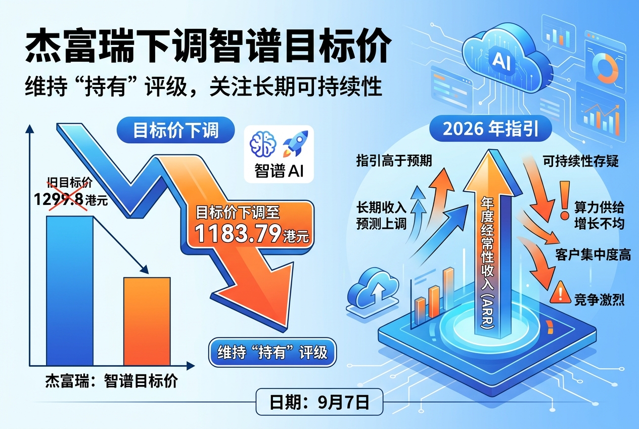 杰富瑞下调智谱目标价至 1183.79 港元,维持“持有”评级