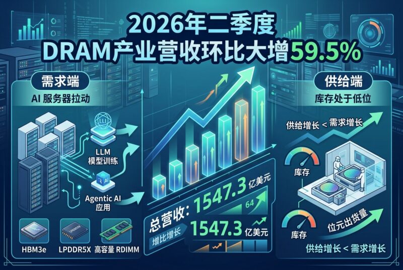 2026 年二季度 DRAM 产业营收环比大增 59.5%-指挥使社区 - 真实线索、热点议题与深度观察