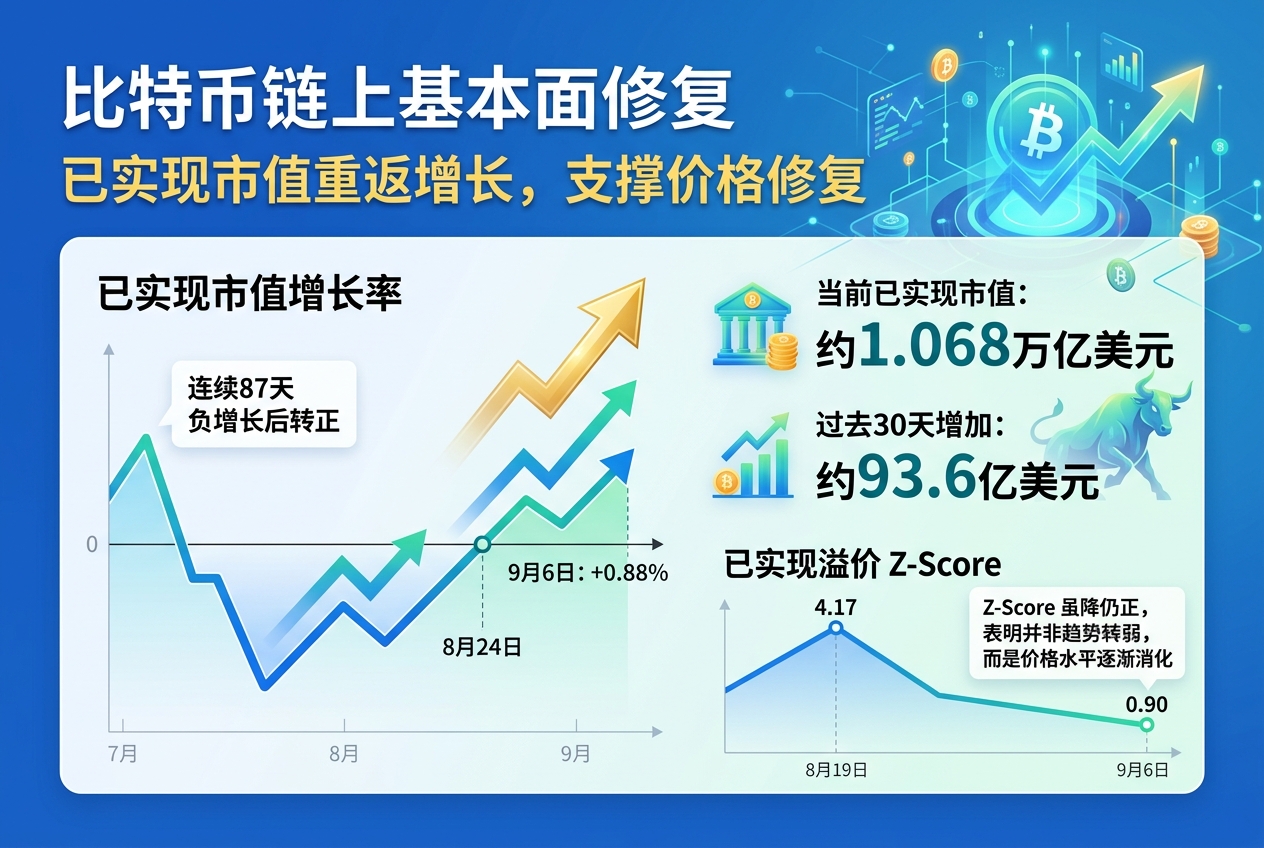 链上已实现市值重返增长,价格修复获基本面支撑