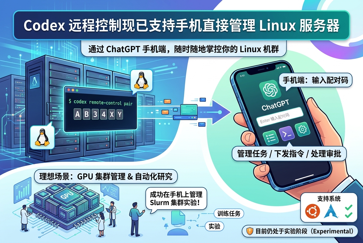 Codex 远程控制现已支持手机直接管理 Linux 服务器