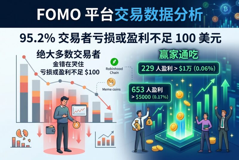 FOMO 平台上约 95.2% 交易者亏损或盈利不足 100 美元-指挥使社区 - 真实线索、热点议题与深度观察
