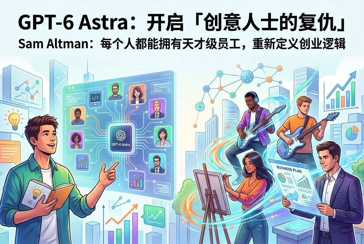OpenAI CEO:GPT-6 Astra 让每个人拥有天才级员工,AI 时代迎来“创意人士的复仇”
