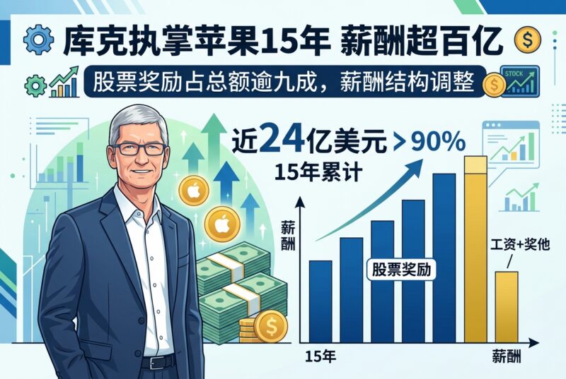 库克执掌苹果15年累计获近24亿美元薪酬，股票奖励占逾九成-指挥使社区 - 真实线索、热点议题与深度观察