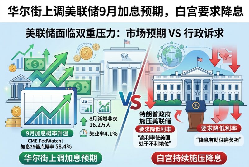 华尔街上调美联储 9 月加息预期,白宫持续施压要求降息-指挥使社区 - 真实线索、热点议题与深度观察
