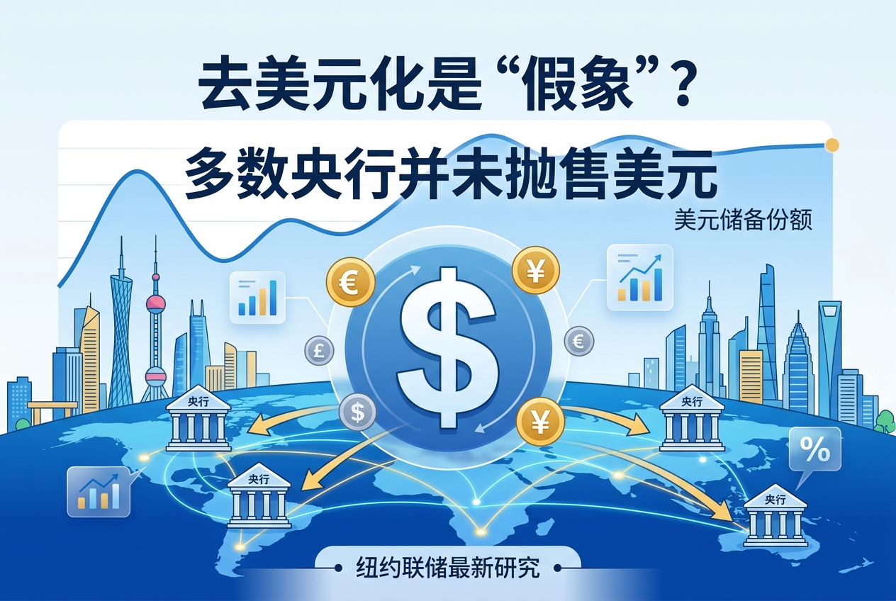 去美元化是“假象”?纽约联储:多数央行并未抛售美元