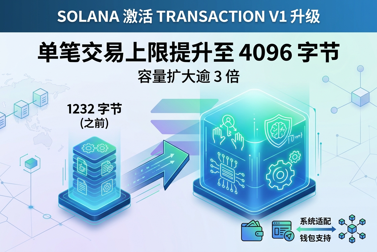 Solana 将把单笔交易上限提升至 4096 字节,容量扩大逾 3 倍