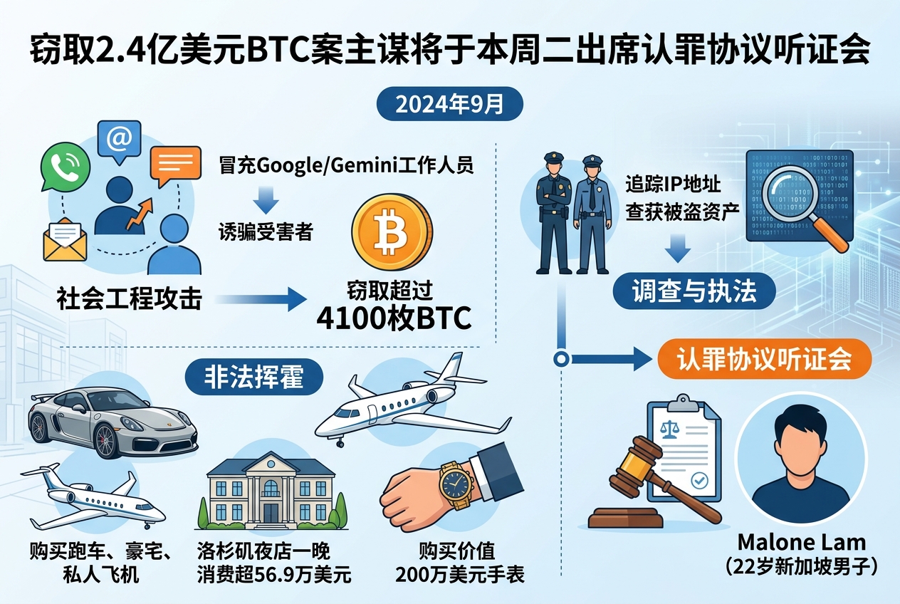 窃取 2.4 亿美元 BTC 案主谋 Malone Lam 将出席认罪协议听证会