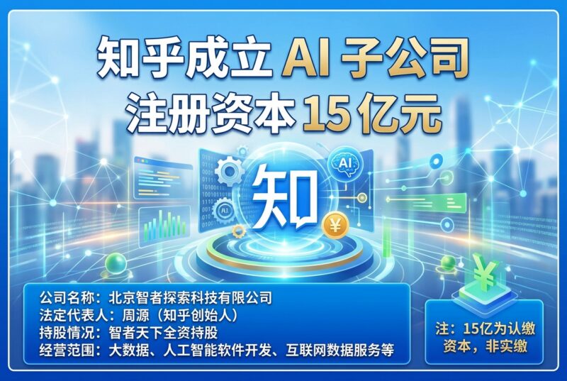知乎成立 AI 子公司,注册资本 15 亿元-指挥使社区 - 真实线索、热点议题与深度观察
