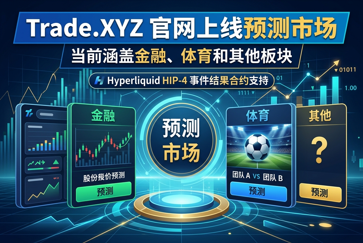 Trade.XYZ 官网上线预测市场，当前涉及三个板块