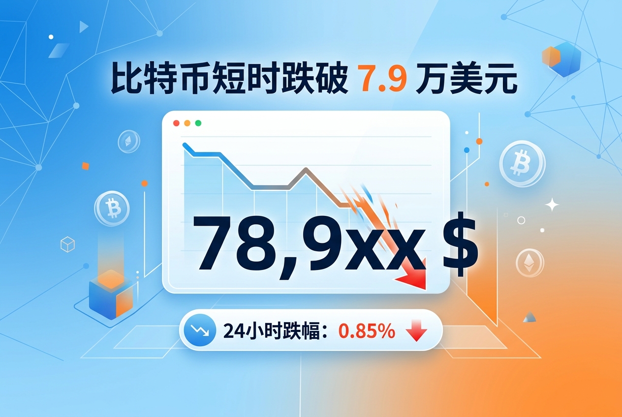 比特币短时跌破 7.9 万美元