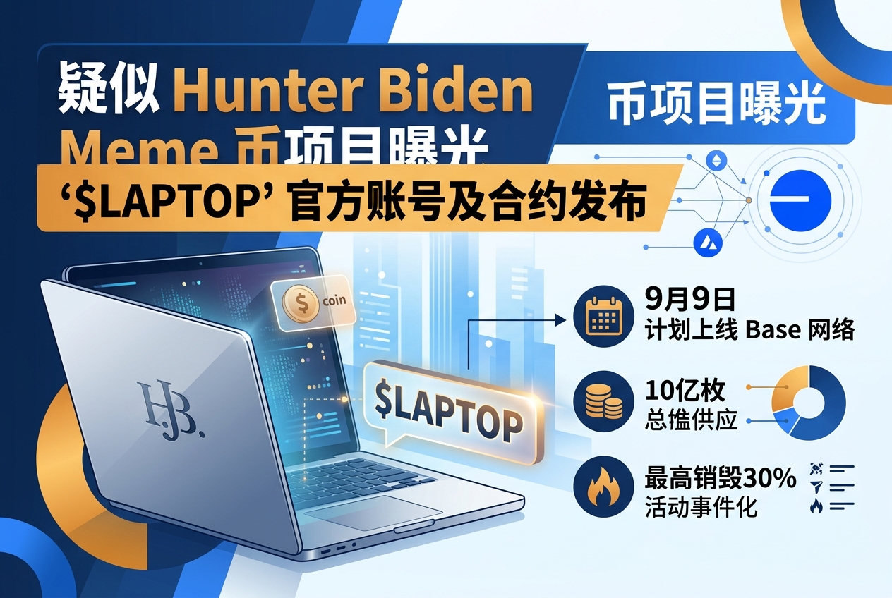 疑似 Hunter Biden 新 Meme 币项目「$LAPTOP」公布官方账号及合约