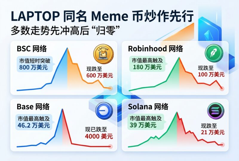 LAPTOP 各链同名 Meme 币炒作先行,多数走势先冲高后“归零”-指挥使社区 - 真实线索、热点议题与深度观察