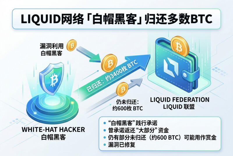 Liquid「白帽黑客」已归还约 3400 枚 BTC-指挥使社区 - 真实线索、热点议题与深度观察