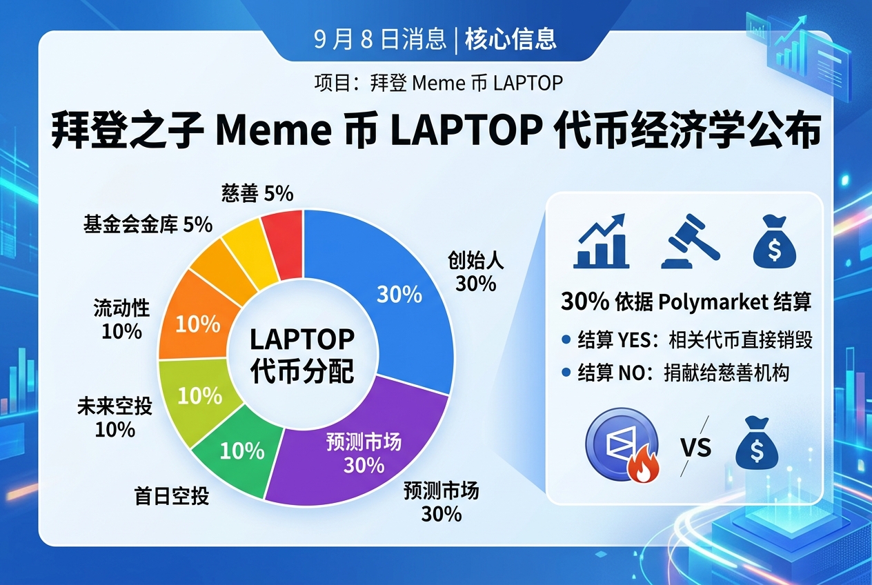 拜登 Meme 币 LAPTOP 公布代币经济学