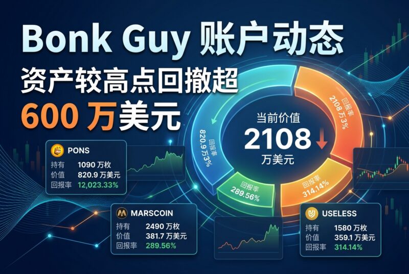 Bonk Guy 账户资产较高点回撤超 600 万美元,当前价值仍超 2100 万美元-指挥使社区 - 真实线索、热点议题与深度观察