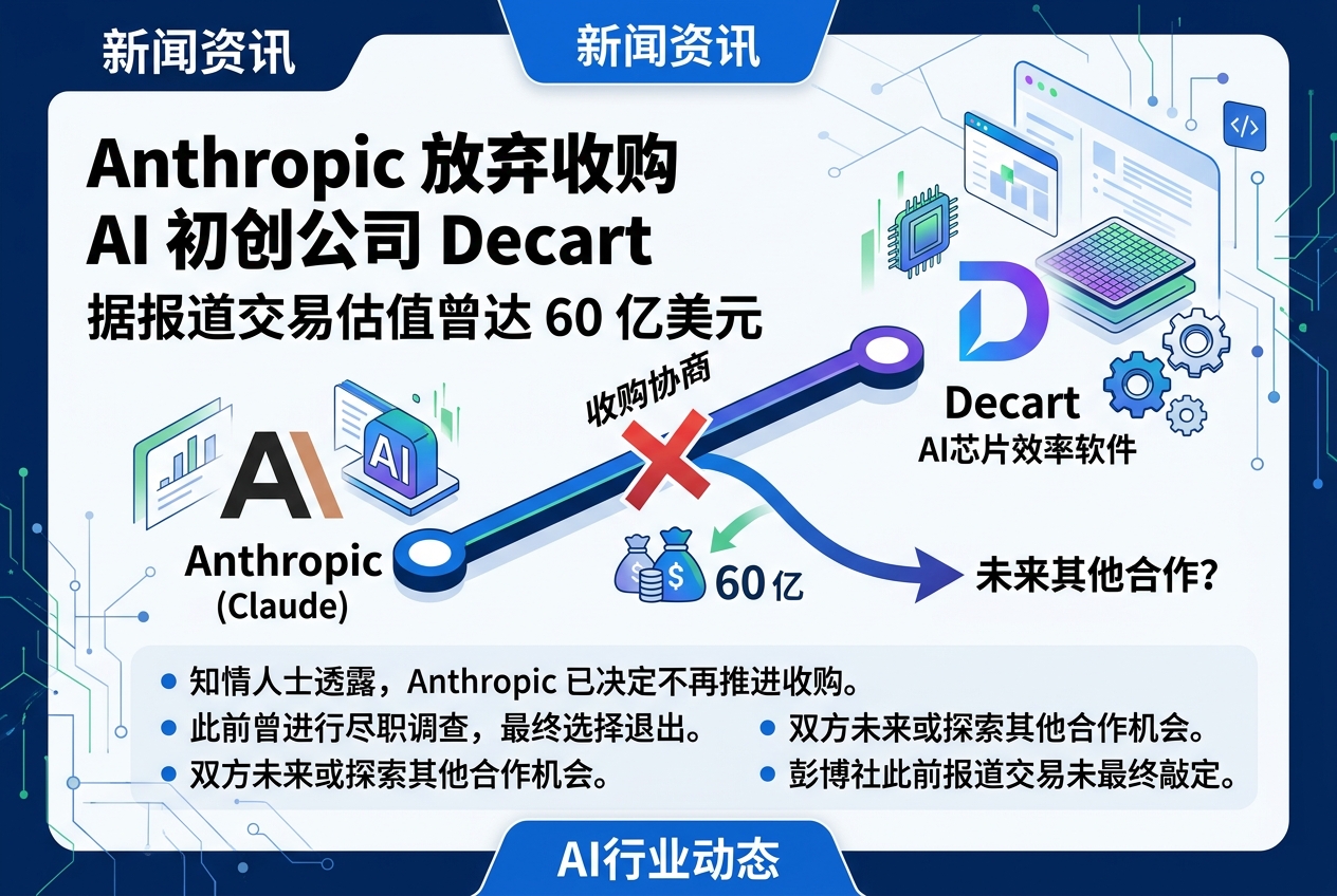 Anthropic 放弃以 60 亿美元收购 AI 初创公司 Decart