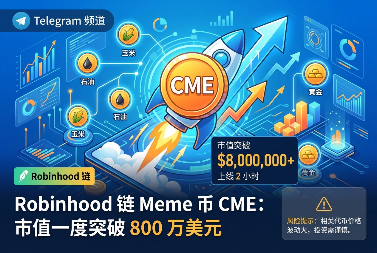 Robinhood 链 meme 币 CME 市值一度突破 800 万美元