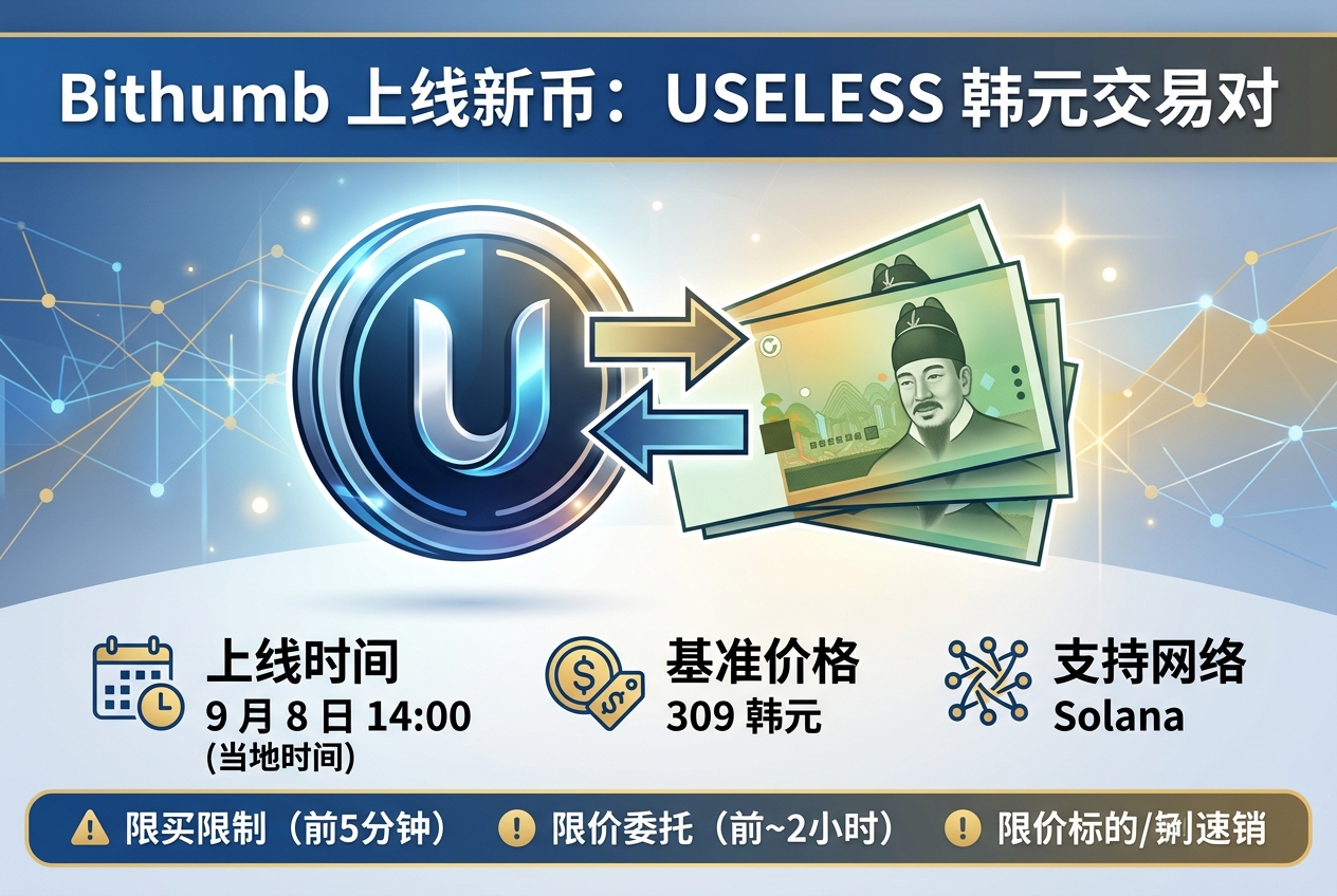 Bithumb 将上线 USELESS 韩元交易对