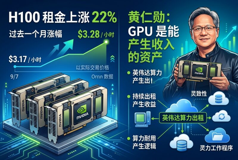H100 租金一个月上涨 22%,黄仁勋称 GPU 是能产生收入的资产-指挥使社区 - 真实线索、热点议题与深度观察