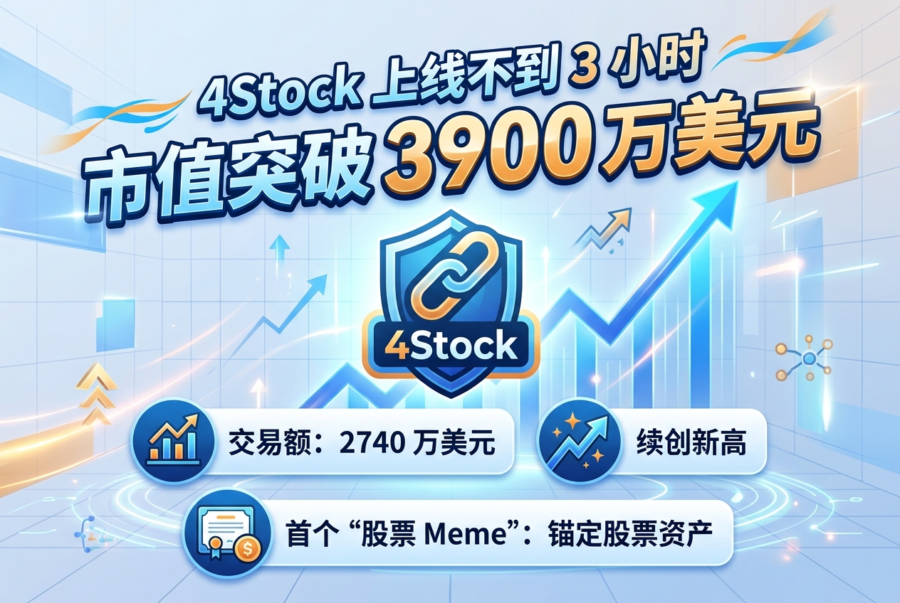 4Stock 上线不到 3 小时市值一度突破 3900 万美元
