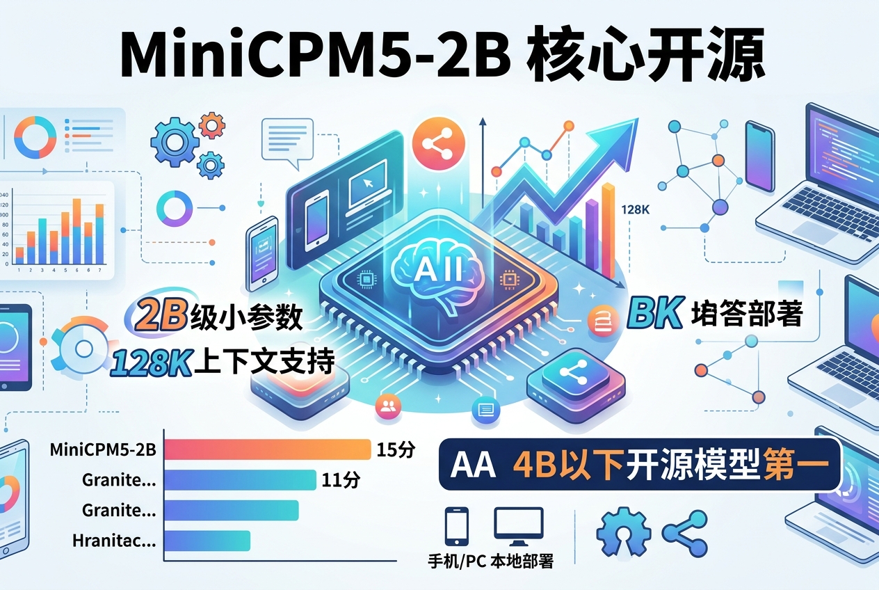 MiniCPM5-2B 正式开源：2B 级模型位列 AA 4B 以下第一
