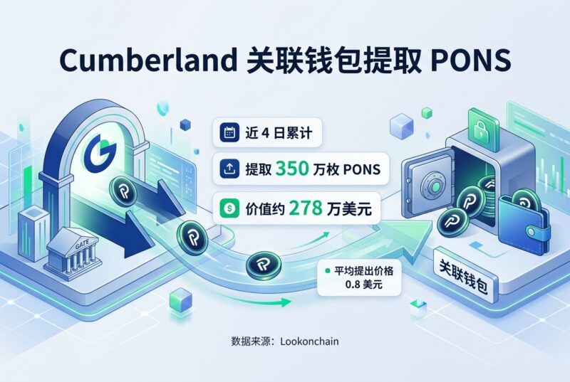 Cumberland 关联钱包近 4 日从 Gate 提取 350 万枚 PONS-指挥使社区 - 真实线索、热点议题与深度观察