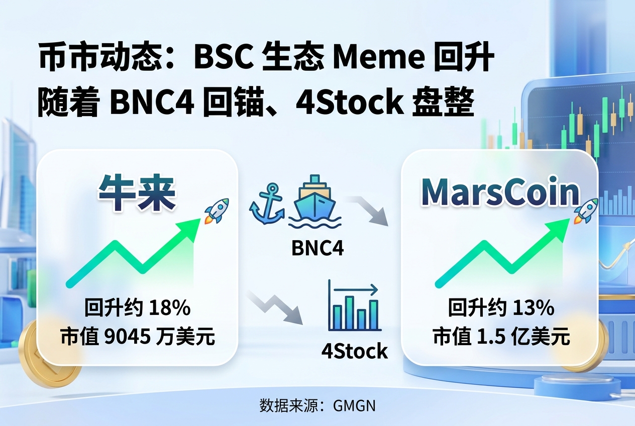 BNC4 回锚、4Stock 高位盘整,牛来与 MarsCoin 回升超 10%