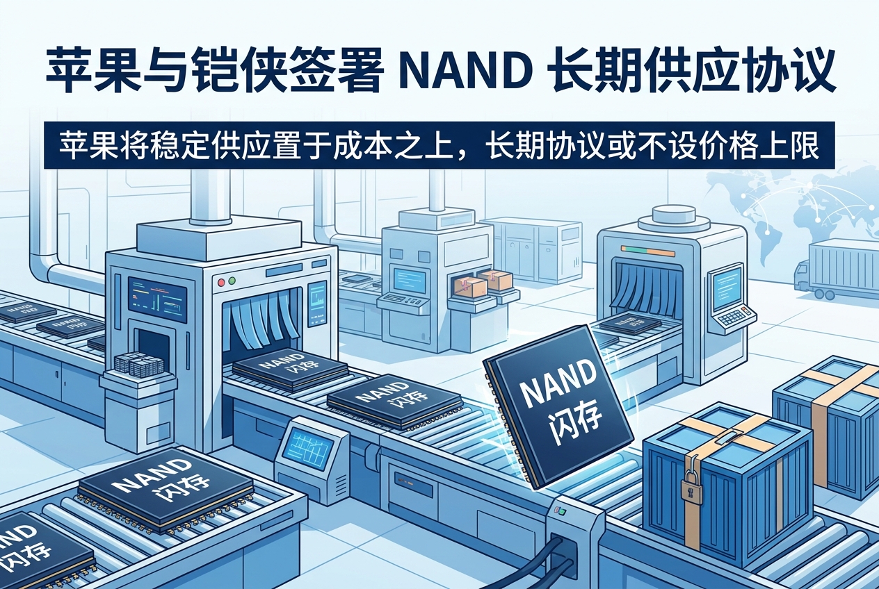 苹果与铠侠签署 NAND 长期供应协议,或不设价格上限