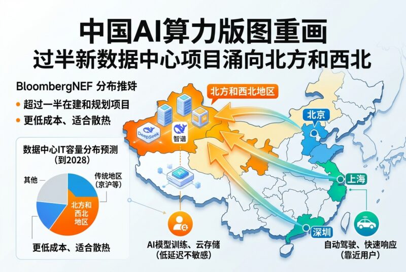 中国AI算力版图重画:过半新数据中心项目涌向北方和西北-指挥使社区 - 真实线索、热点议题与深度观察