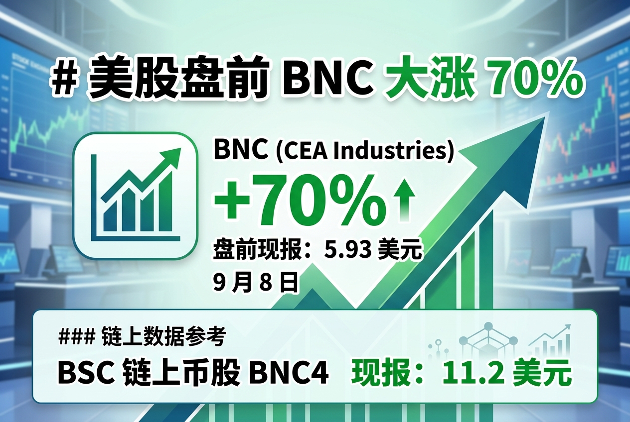 美股盘前 BNC 涨幅扩大至 70%