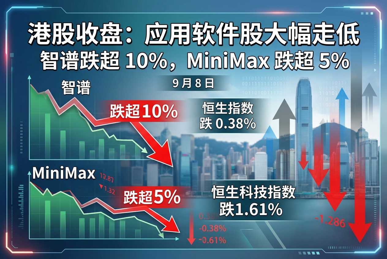 港股收盘:智谱跌超 10%,MiniMax 跌超 5%