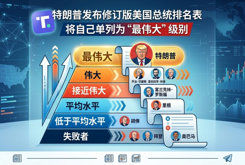 特朗普更新美国总统排名表,将自己单列为“最伟大”级别-指挥使社区 - 真实线索、热点议题与深度观察