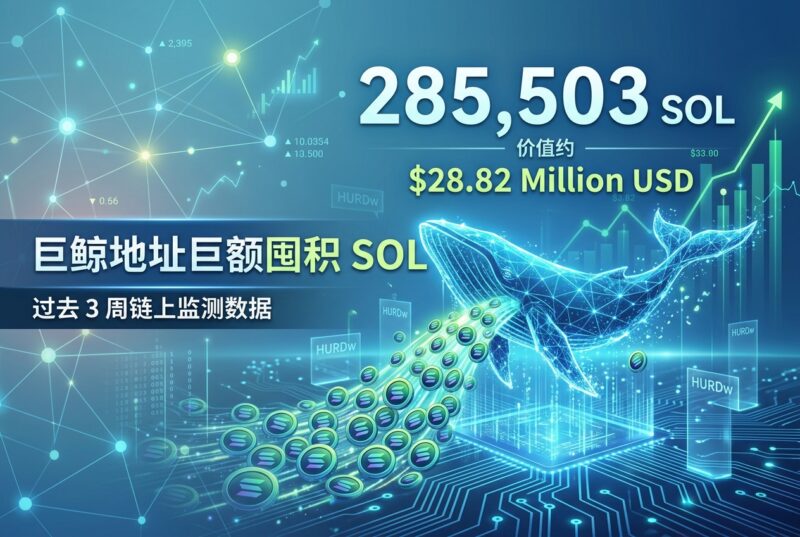 链上监测：某巨鲸过去 3 周囤积 285,503 枚 SOL-指挥使社区 - 真实线索、热点议题与深度观察