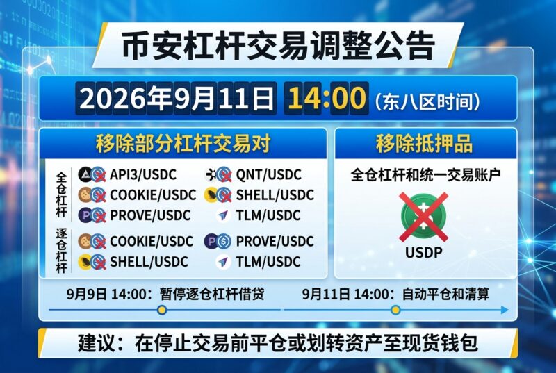 Binance 杠杆将于 9 月 11 日移除部分交易对及 USDP 抵押品-指挥使社区 - 真实线索、热点议题与深度观察