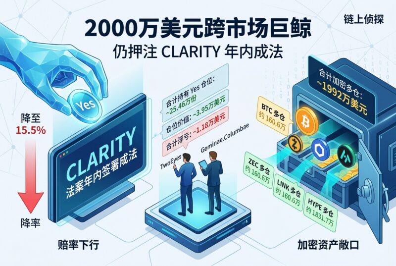 链上侦探：2000万美元跨市场巨鲸仍押注 CLARITY 年内成法-指挥使社区 - 真实线索、热点议题与深度观察