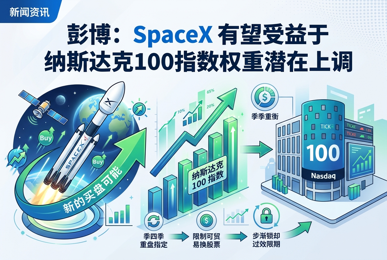 彭博：SpaceX有望受益于纳斯达克100指数权重潜在上调