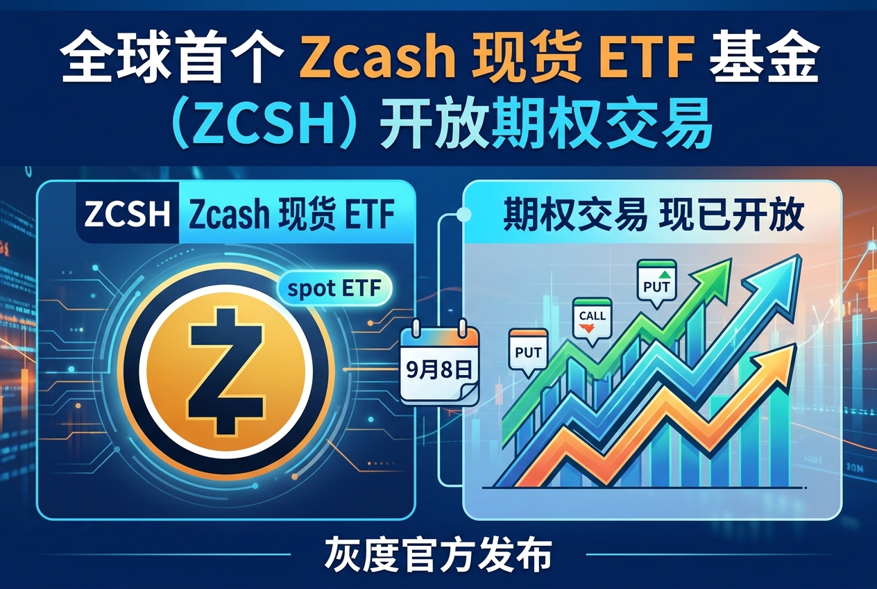 全球首个 Zcash 现货 ETF 基金 ZCSH 开放期权交易