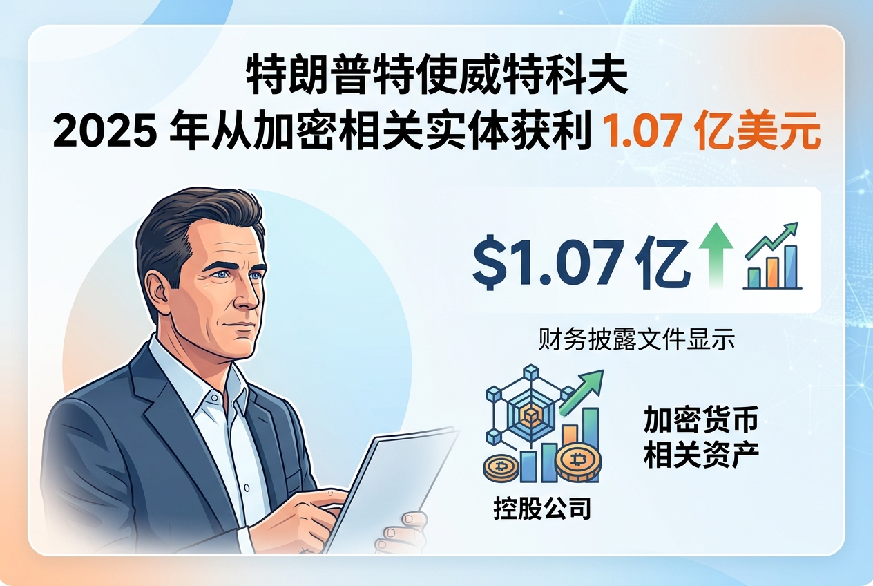 特朗普特使 2025 年从涉加密货币控股实体获 1.07 亿美元收入