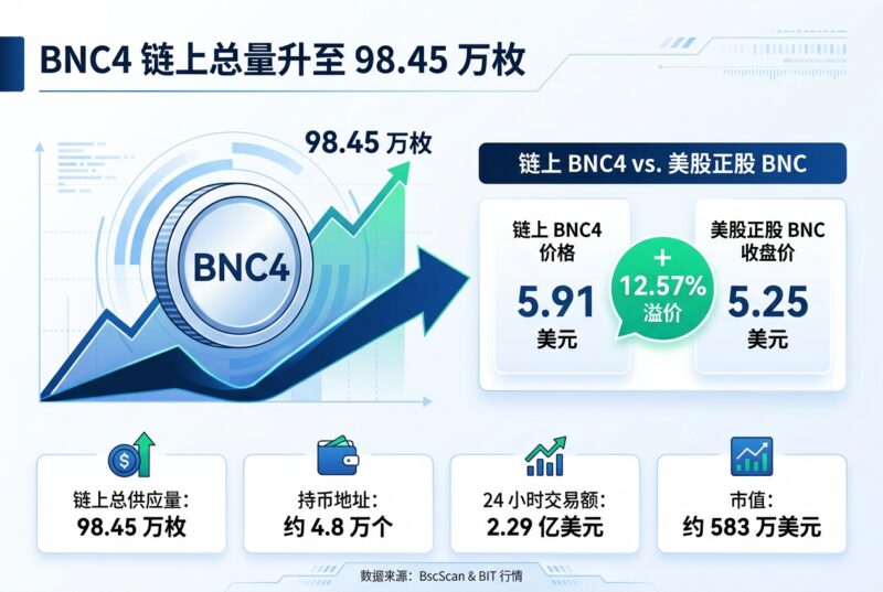 BNC4 链上总量升至 98.45 万枚,较正股仍有 12.57% 溢价-指挥使社区 - 真实线索、热点议题与深度观察