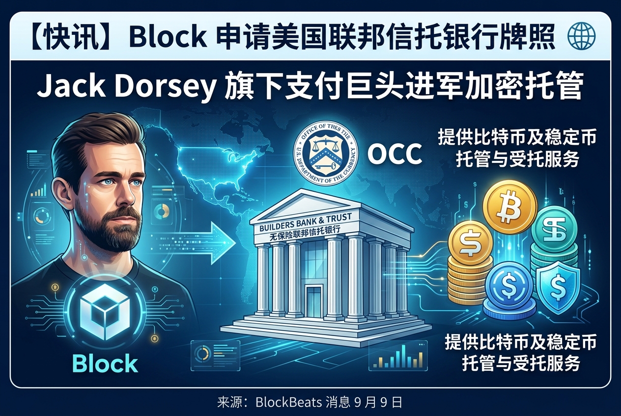 Jack Dorsey 旗下支付公司申请美国联邦信托银行牌照
