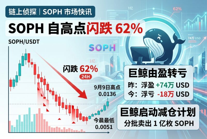 链上侦探｜SOPH 自高点闪跌 62%，巨鲸由盈转亏并启动 1 亿枚止损计划-指挥使社区 - 真实线索、热点议题与深度观察