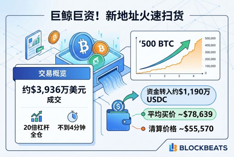 链上侦探｜某新地址获约1,190万美元资金转入，买入价值约3,936万美元的500枚BTC-指挥使社区 - 真实线索、热点议题与深度观察
