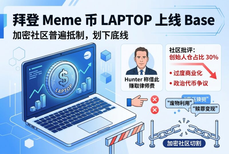 拜登 Meme 币 LAPTOP 今晚上线 Base,加密社区集体切割:终于划下底线-指挥使社区 - 真实线索、热点议题与深度观察