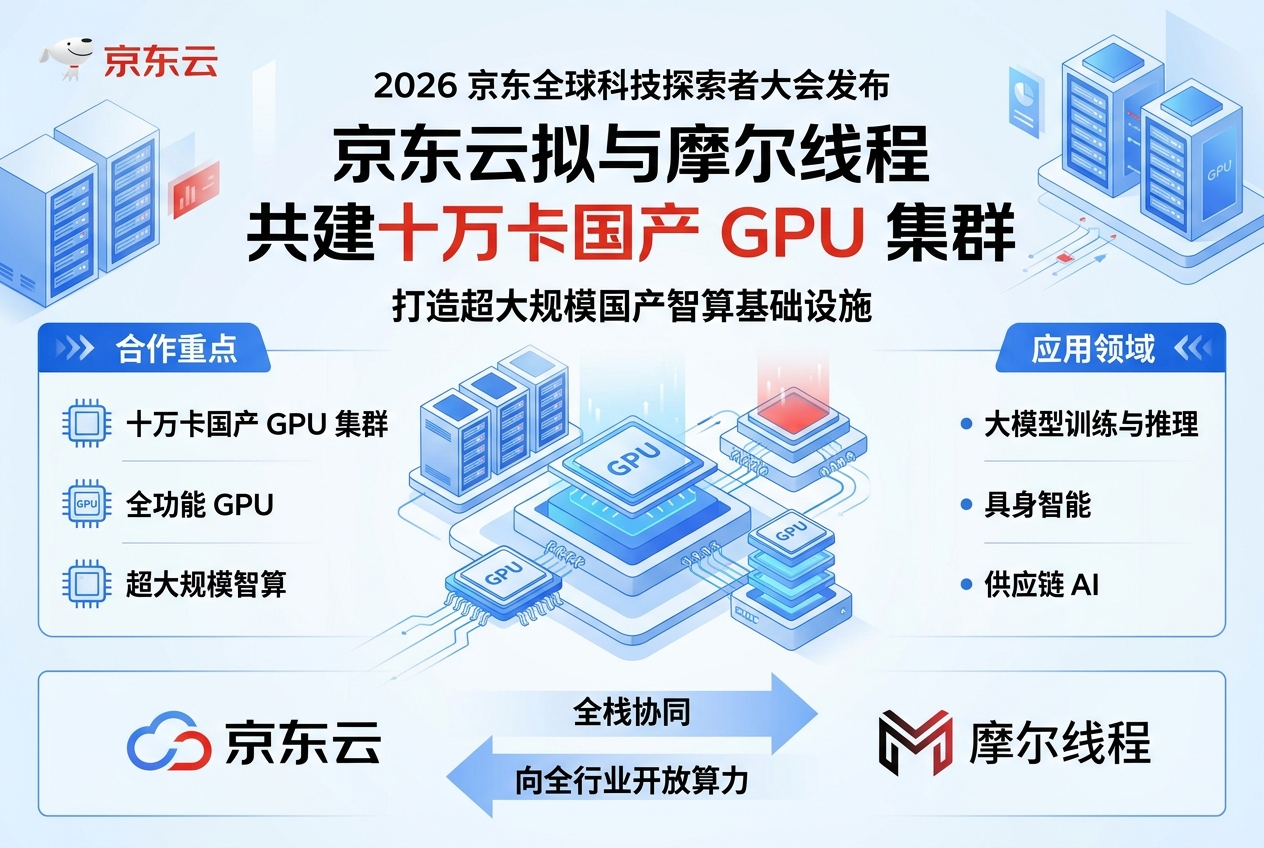 京东云拟与摩尔线程共建十万卡国产 GPU 集群