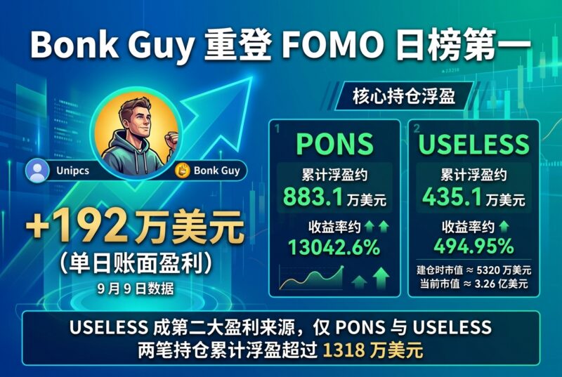 Bonk Guy 单日账面盈利 192 万美元,重登 FOMO 日榜第一-指挥使社区 - 真实线索、热点议题与深度观察