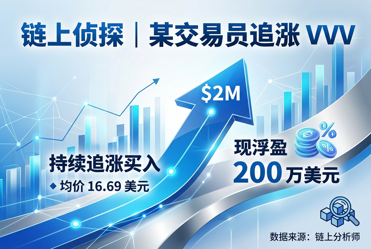 链上侦探|某交易员持续追涨逾 300 万美元 VVV,现浮盈 200 万美元