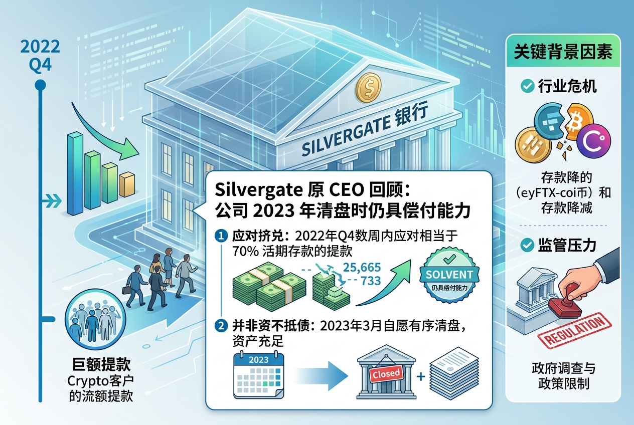 Silvergate 原 CEO:公司 2023 年有序清盘时仍具偿付能力