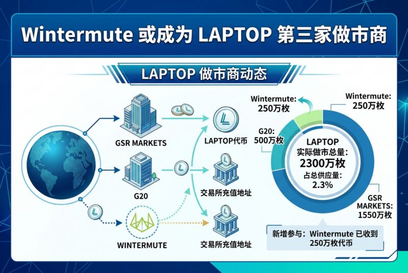 Wintermute 或成为 LAPTOP 第三家做市商,已收到 250 万枚代币-指挥使社区 - 真实线索、热点议题与深度观察